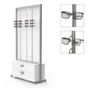 Expositor FS, 8 barras (144), 2 cajones profundos para estuches (100), 1032x1980x400 mm