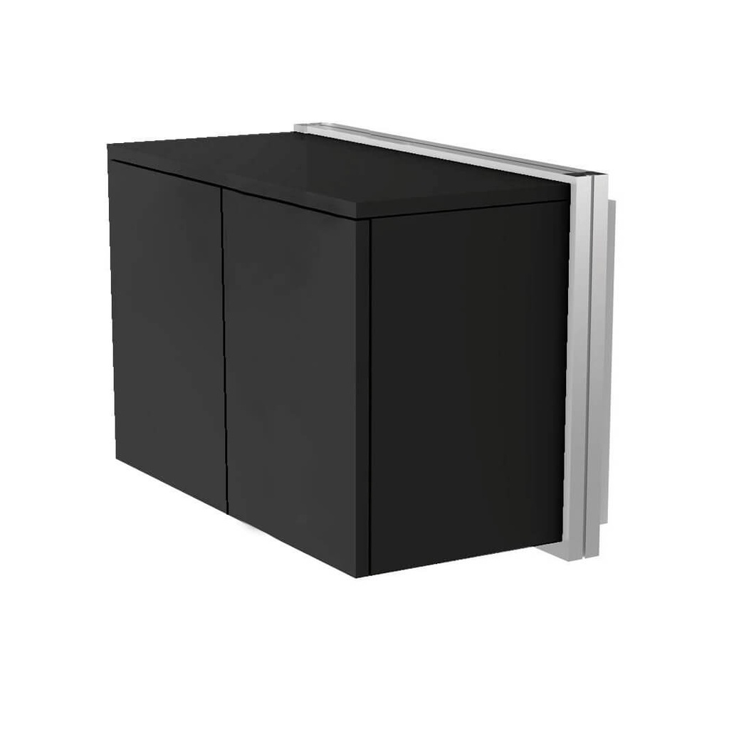 [WU.C.P.70 / BD.70 black] Wall cabinet, 2 doors, tip-on opening, soft-close (700x500x400 mm, MDF black)