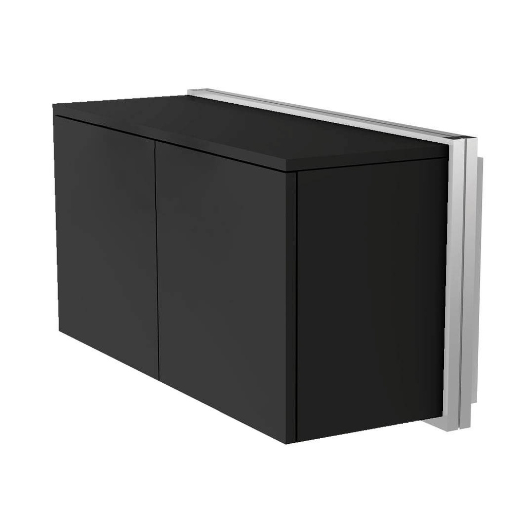 [WU.C.P.90 / BD.90 black] Armoire murale avec portes, ouverture tip-on, fermeture douce (900x500x400 mm, MDF noir)