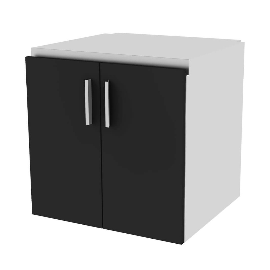 [EX.D1.D / E.C.DO2 white corpus / black front] Mobile EX, 2 ante, 1 ripiano, 600x600x580 mm (MDF nero)