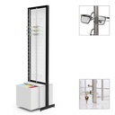 Espositore FS, 1 grande cassetto per astucci (120), lastra fissa con 4 aste (72), 552x1980x400 mm