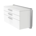 Wall cabinet, 3 drawers with handles, soft-close