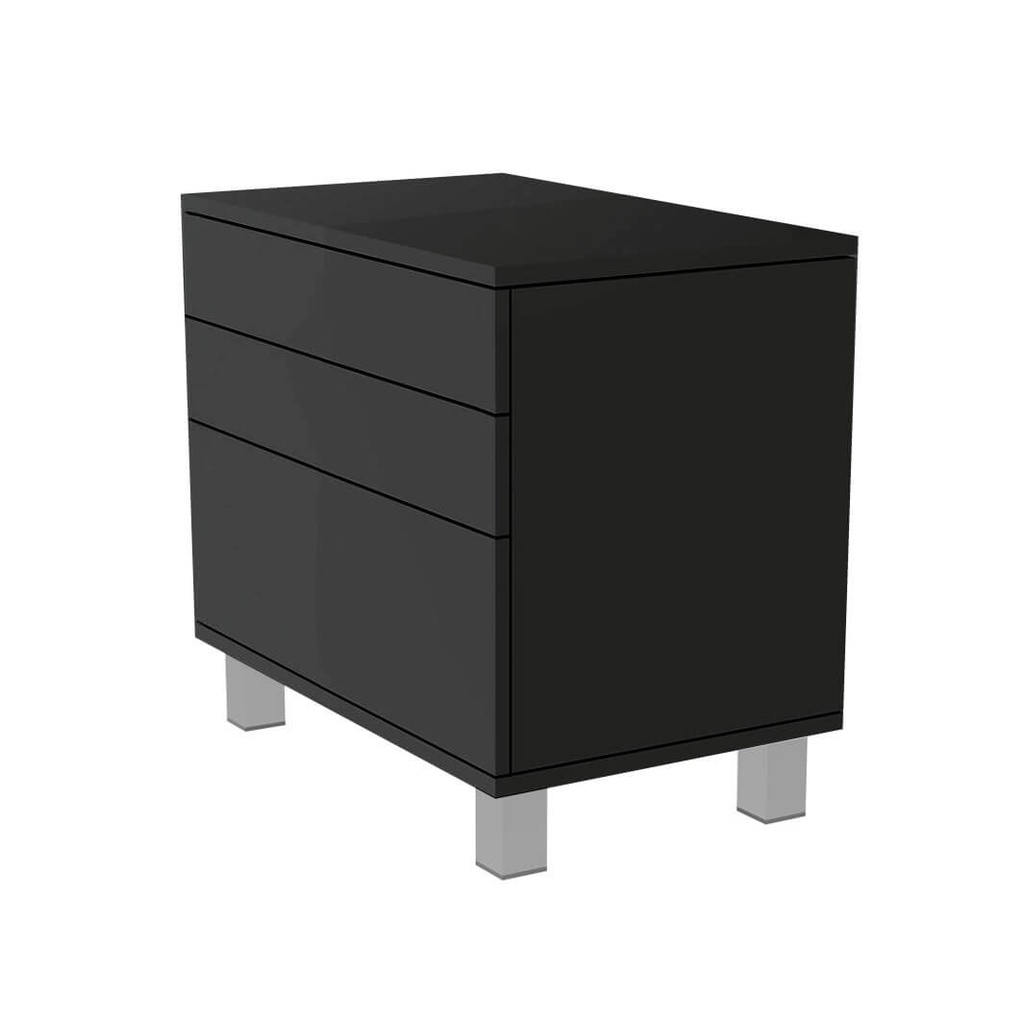 [FU.D.P.3.70 / B3.P.S.70 black] FS ormarić, 3 ladice, tip-on otvaranje, soft-close (700x580x400 mm, 40 pari naočala + 40 etuija, crni MDF)