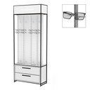 Espositore STK FS, parte superiore, 8 aste (144), mobile, 930x2270x400 mm