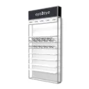 STK Wandpräsenter mit LED-Ablagen, oberer Box, inkl. 5 Logohalter, 930x1765x320 mm