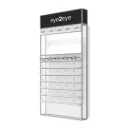 Espositore STK Unilock, ripiani a LED, cappuccio,  5 supporti per logo inclusi, 930x1780x320 mm