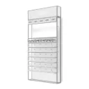 Presentoir STK Unilock, étagères LED, capuchon, 5 supports logo, 930x1780x320 mm