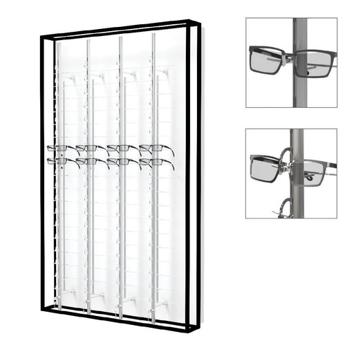 STK wall display with 4 rods (72 frames), 930x1530x230 mm