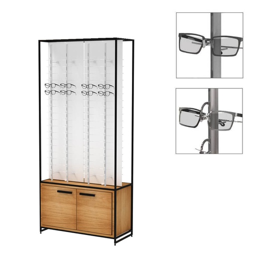 STK FS display, 8 rods (144), cabinet in oak, 930x2035x400 mm