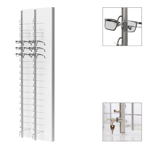 RR wall display, 2 key lockable rods (36), 450x1500x280 mm