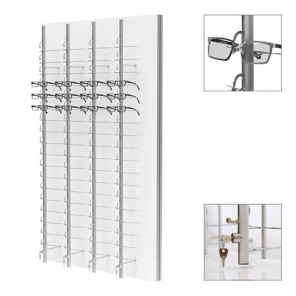 RR wall display, 4 key lockable rods (72 frames), 900x1500x280 mm