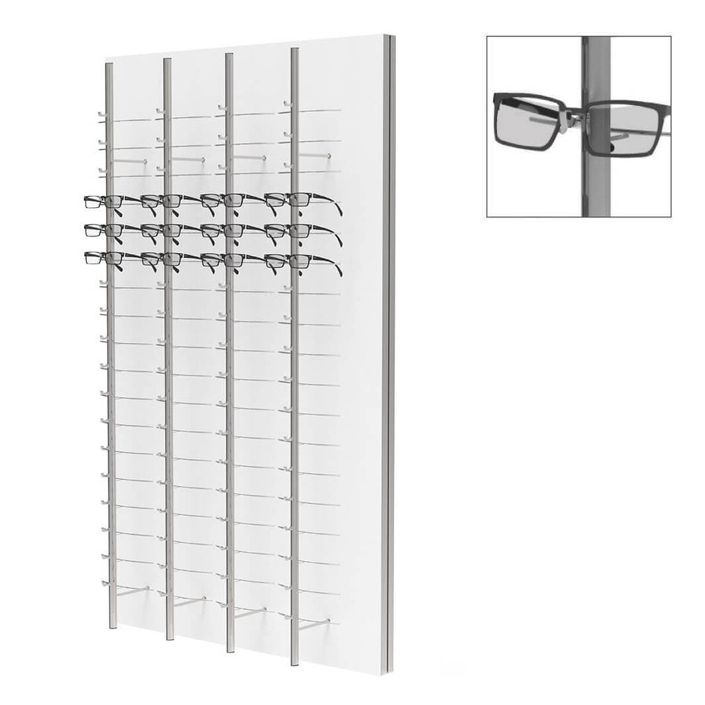 RR Wandpräsenter, 4 offene Stangen (72 Fassungen), 900x1500x280 mm