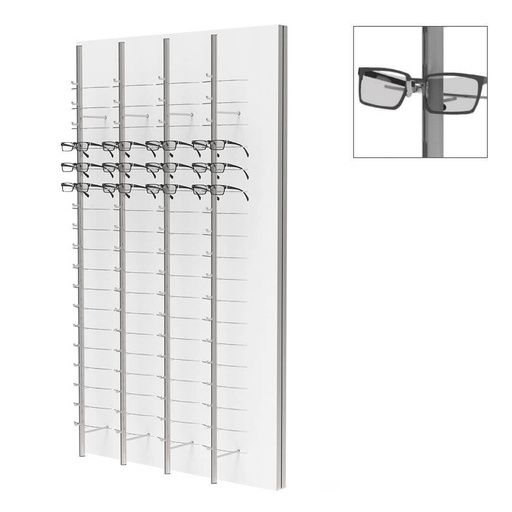 Expositor de pared RR, 4 barras sin cerradura (72 monturas), 900x1500x280 mm