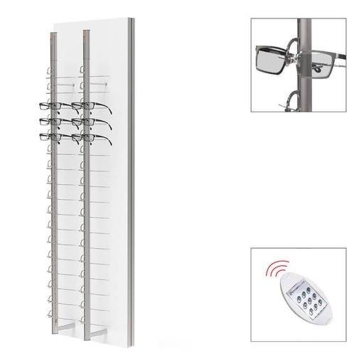 SRC wall display, 2 remote lockable rods (36), 450x1500x280 mm