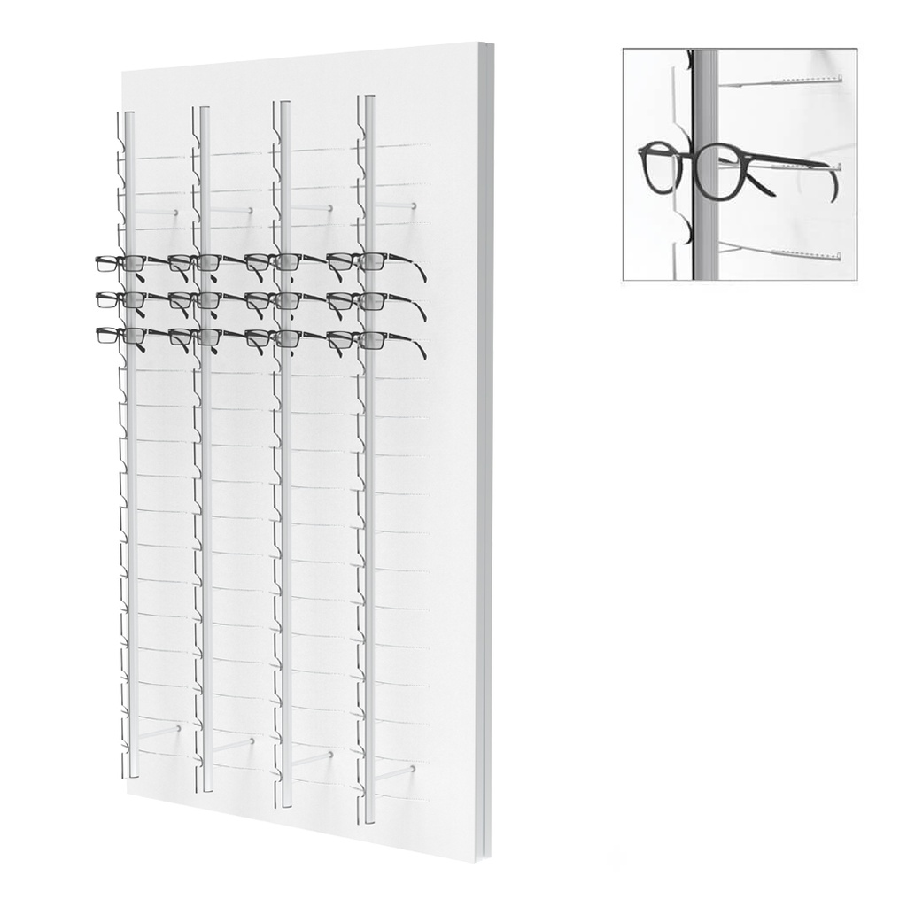 RT wall display, 4 open rods (72 frames), 900x1500x280 mm