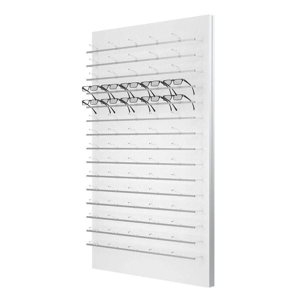Clear Look wall display, 15 rails (75 frames), 900x1500x280 mm