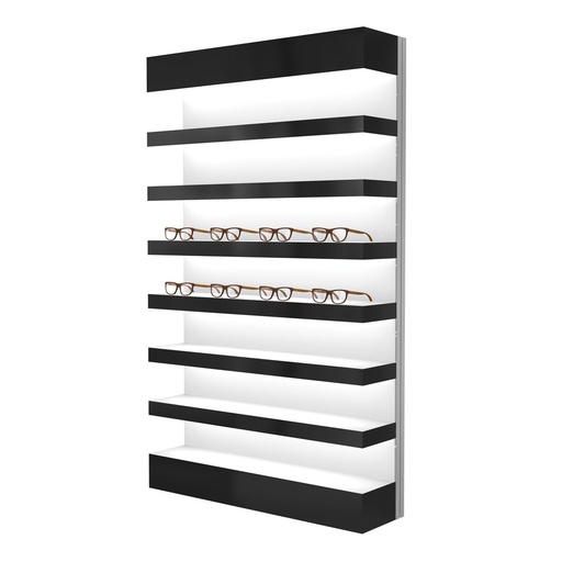 Quadro wall display, 7 LED shelves
