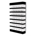 Présentoir mural Quadro Single Lock, 7 étagères LED, supports de montures verrouillables