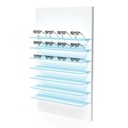 Expositor de pared Aura, 7 repisas LED, magnético