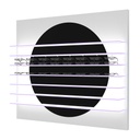 Expositor de pared Aura R, círculo negro, 7 estantes LED, magnético, 1800x1500x280 mm
