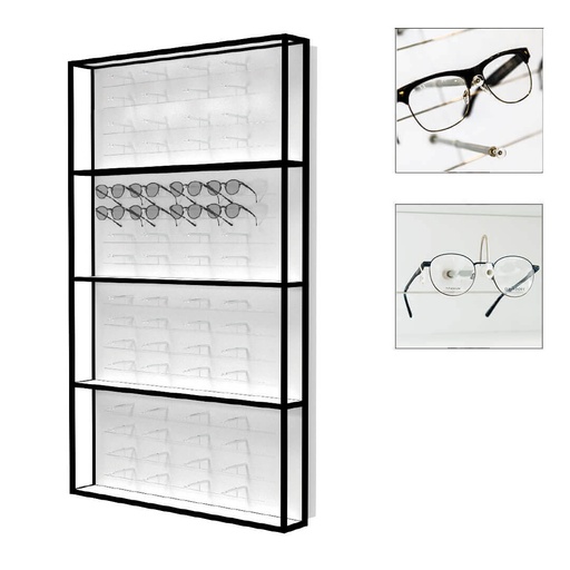 STK wall display with 16 Multi Pin wires (64 frames), 930x1530x230 mm, LED
