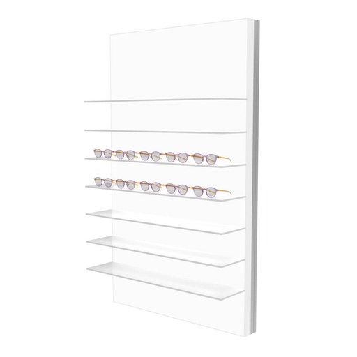 Polar Wandpräsenter, 7 Ablagen, LED‑Panel