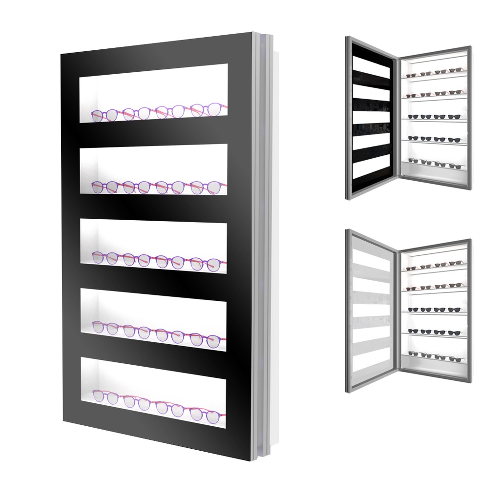 Showcase with doors, shelves, 900x1500x350 mm