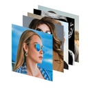 Alea poster, pack of 5 backlit foils, 200x200 mm