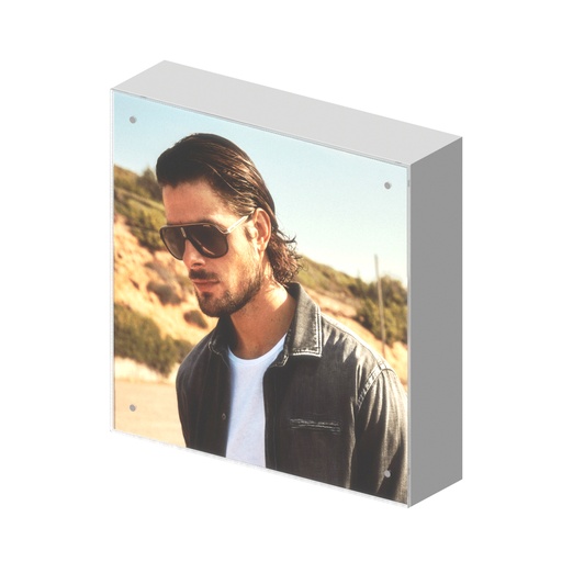 [ST.A.20 LED advertising] Stripe LED‑Werbeelement, magnetische Platten, wechselbare Poster, 200 × 200 mm