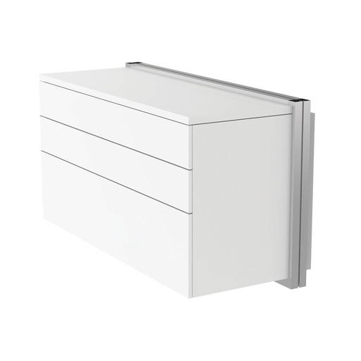 Pensile, 3 cassetti, sistema push, bianco