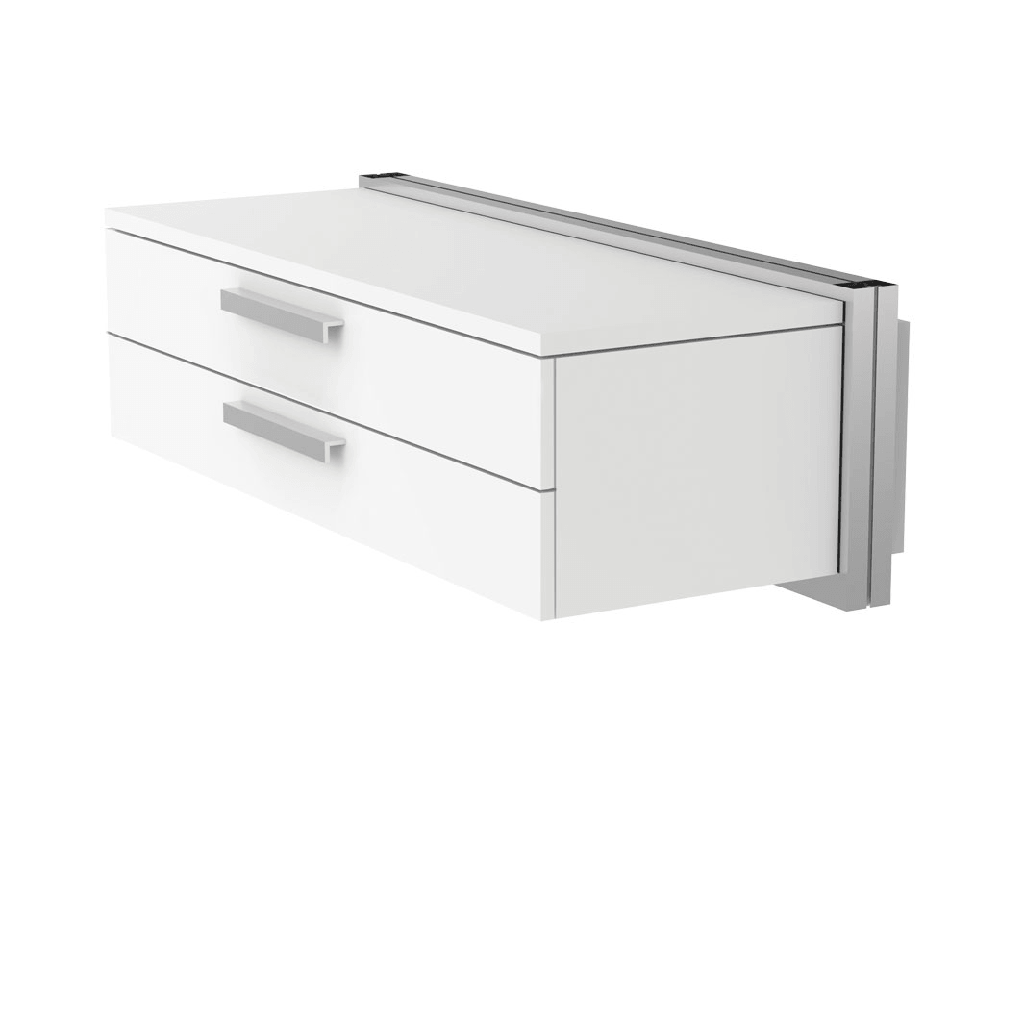 Wall cabinet, 2 shallow drawers with handles, soft-close