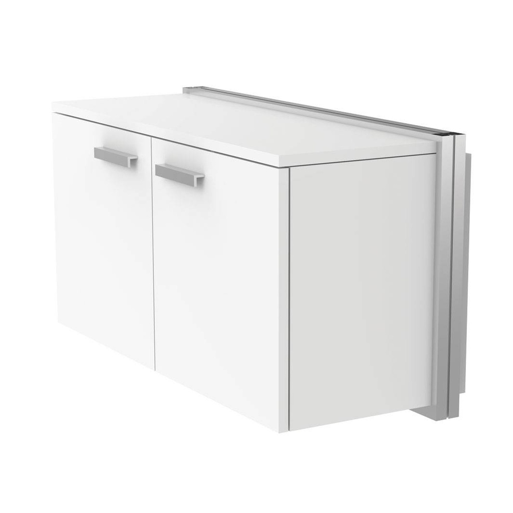 Wall cabinet, 2 doors with handles, soft-close