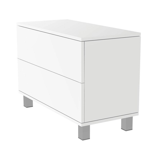 Armoire FS avec 2 tiroirs profonds, système push, blanche