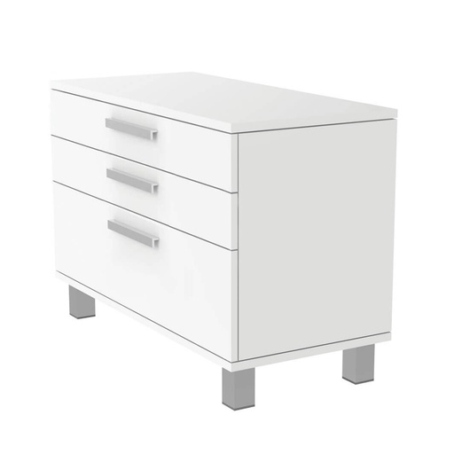 Armario FS con 3 cajones con tiradores, cierre suave