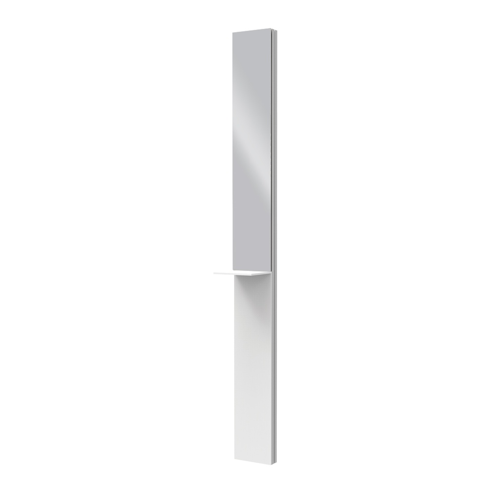 Espejo de pared con repisa y una máscara