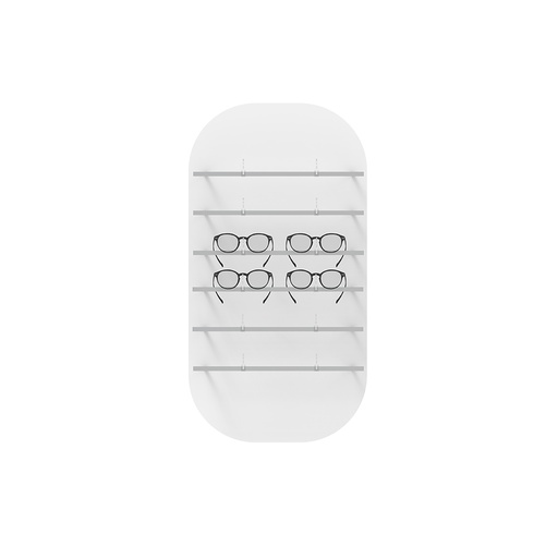 Clear Look Wandpräsenter, oval geformt, 6 Stangen (12), 400x760x280 mm