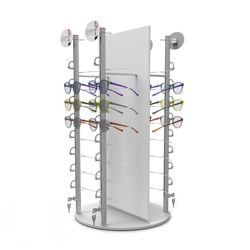 Tisch-Präsenter mit 4 RR8 Stangen (32), Drehteller, 330x720 mm