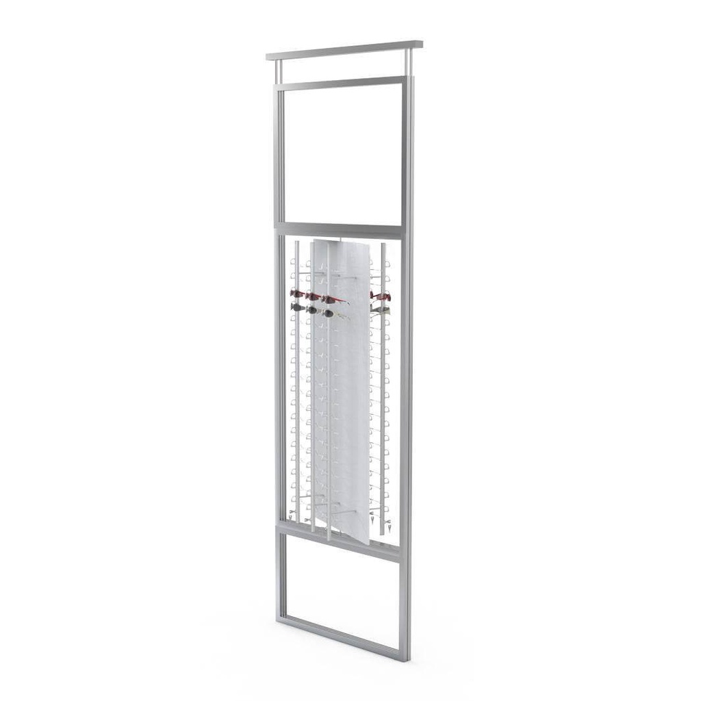 Telescope display, rotating plate with 6 rods (108), 900x1800-4500 mm