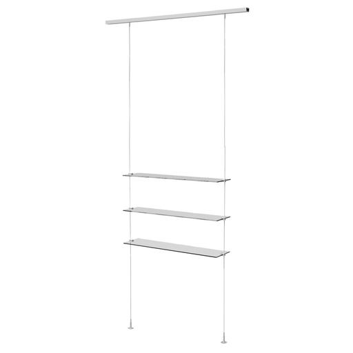 Sky Line display, 3 transparent shelves, glass, 900x1600-4500 mm