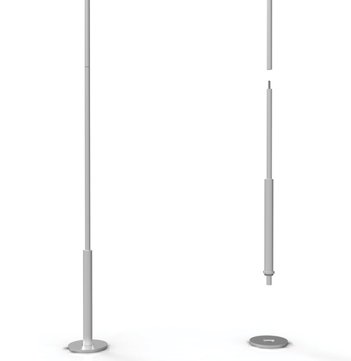 Barra telescópica para elementos de escaparate, Φ8/Φ14, 1500-4000 mm