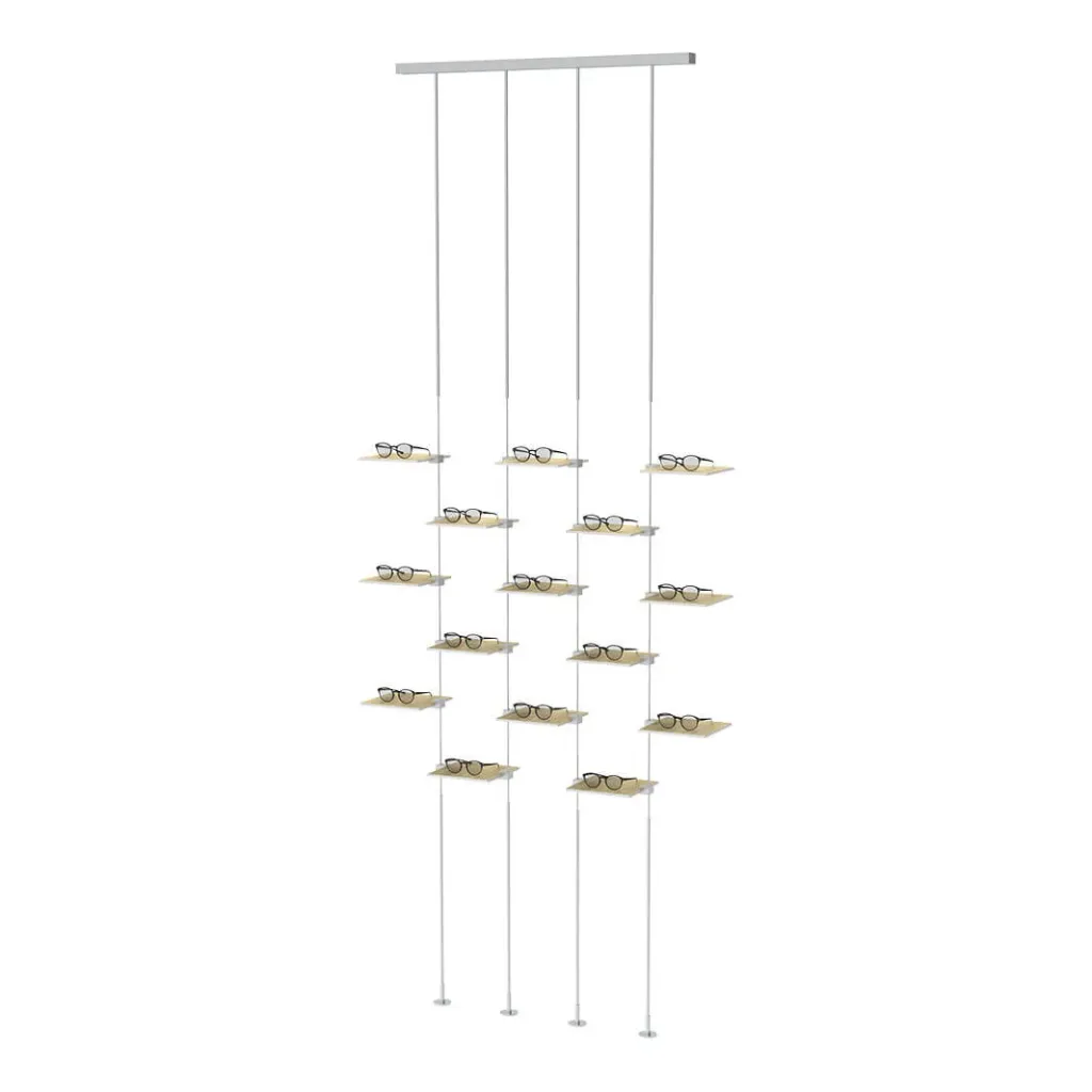 Sky Line Solo display, 4 rods with 15 side shelves, 1000x1600-4000 mm