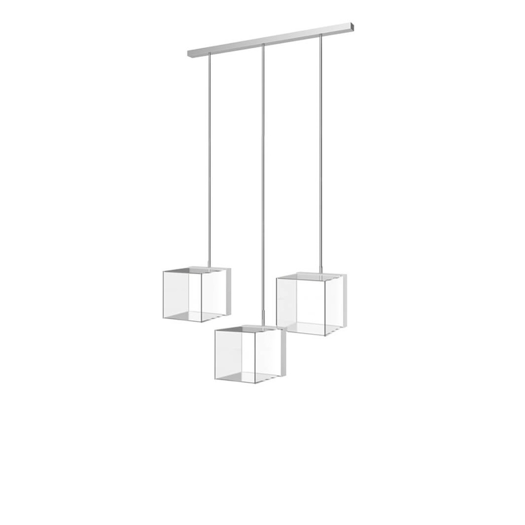 Expositor Sky Line Solo, 3 barras LED con 3 cajas acrílicas LED, 1000x1600-4500 mm