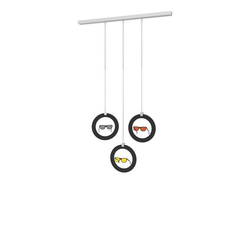 Sky Line Solo display, 3 round deco frames, 1000x1600-4500 mm