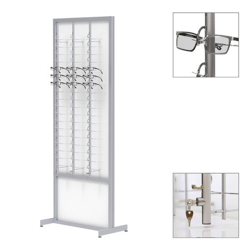 FS display, 1-sided fixed plate with lockable rods