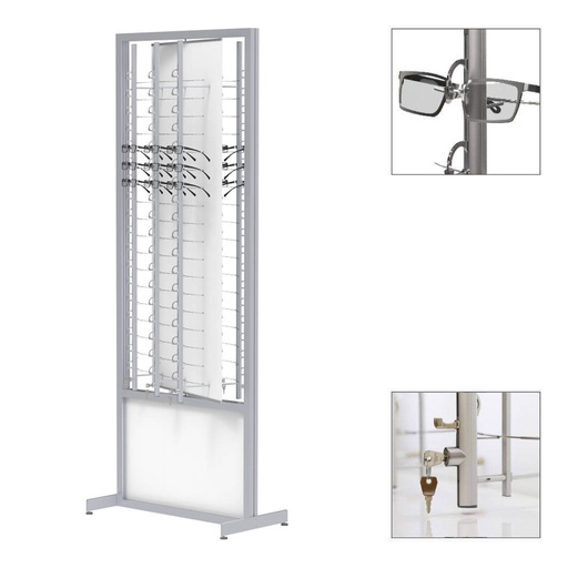FS display, rotating plate with lockable rods