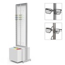 FS display, rotating plate, 4 rods (72 frames), 1 drawer (120 cases), 552x1980x400 mm