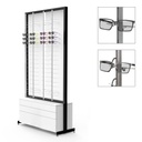 Espositore FS, 8 aste (144) e 3 cassetti (50 montature+50 astucci), 1032x1980x400 mm