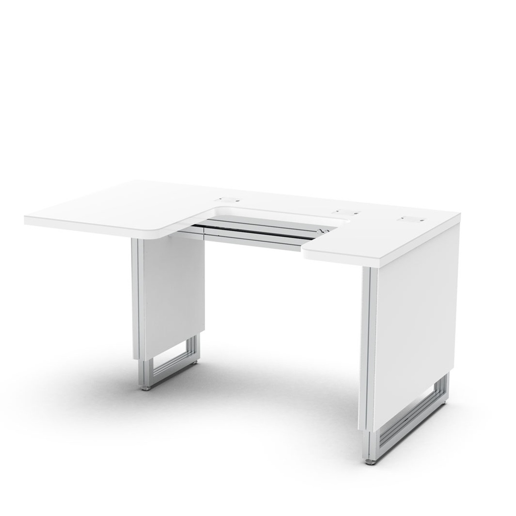 U-förmiger elektrischer Instrumententisch, 3 Instrumente, 1400x700–920x800 mm